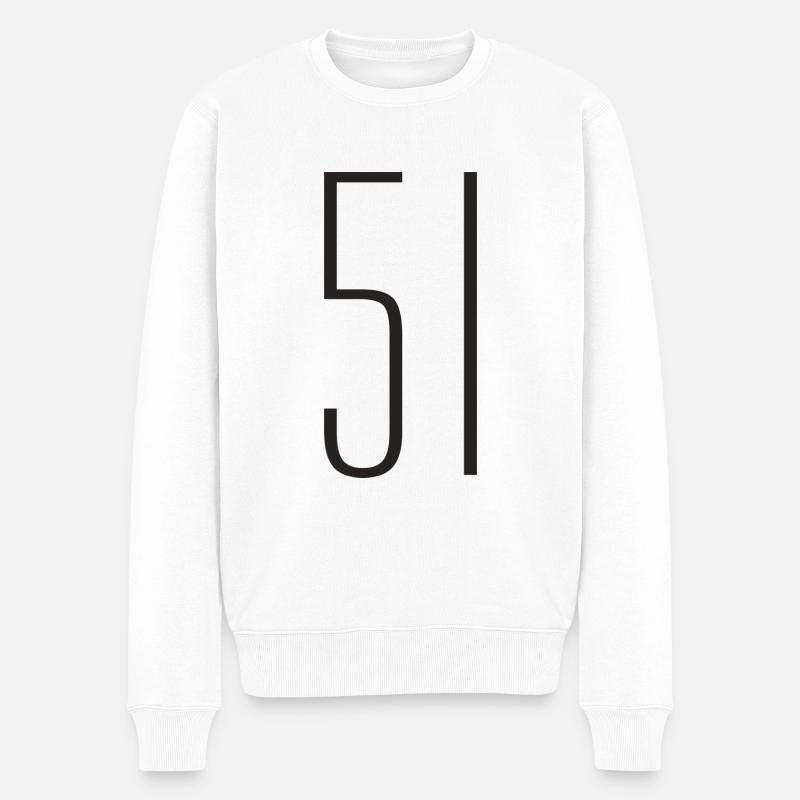 51 - Männer Premium Bio Pullover - Weiß