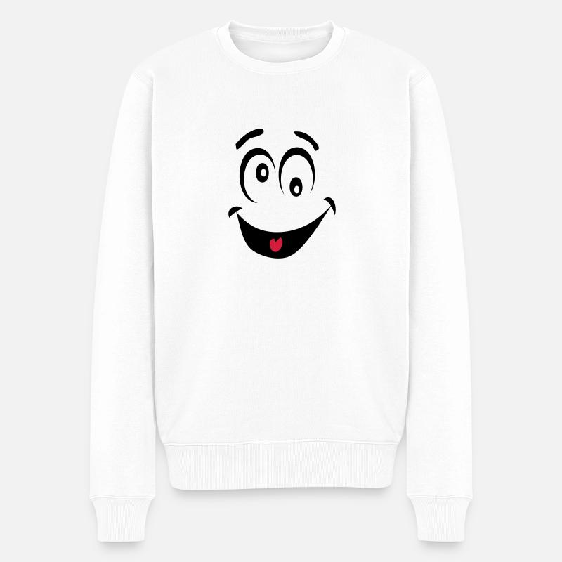 smiley dingue1 - Pull Premium bio Homme - blanc