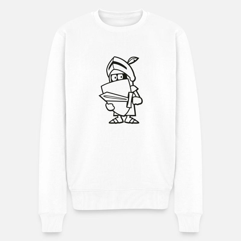 vl032a_ritter_1c - Männer Premium Bio Pullover - Weiß