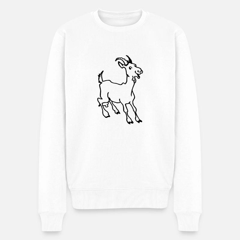 Ziege - Männer Premium Bio Pullover - Weiß