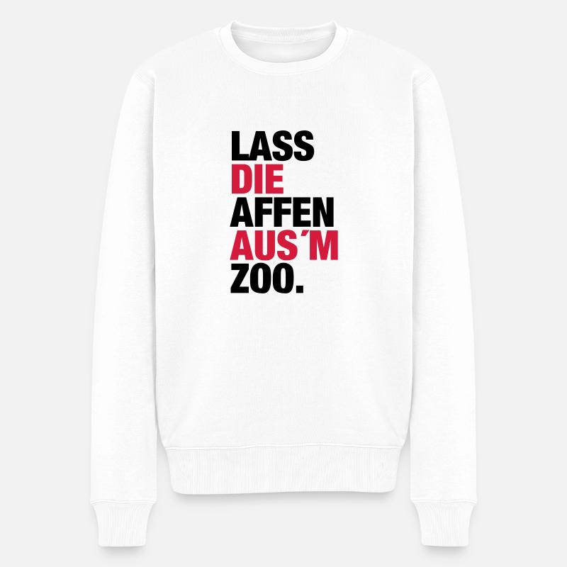 Lass die Affen aus´m Zoo. - Männer Premium Bio Pullover - Weiß