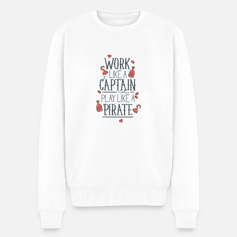 Work like a Captain - Männer Premium Bio Pullover - Weiß