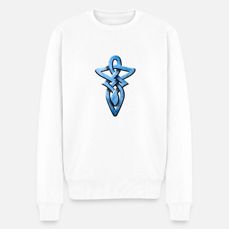 tribal_knot_blue - Pull Premium bio Homme - blanc