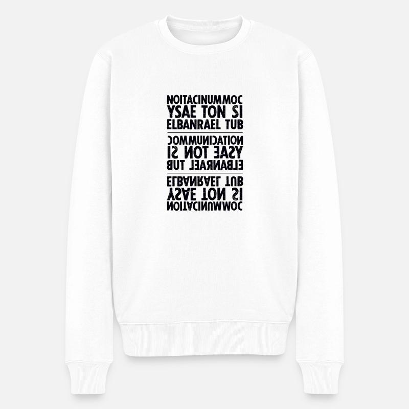 la communication noir sixnineline - Pull Premium bio Homme - blanc