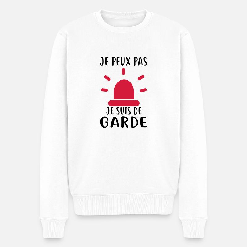 JE SUIS DE GARDE - Pull Premium bio Homme - blanc