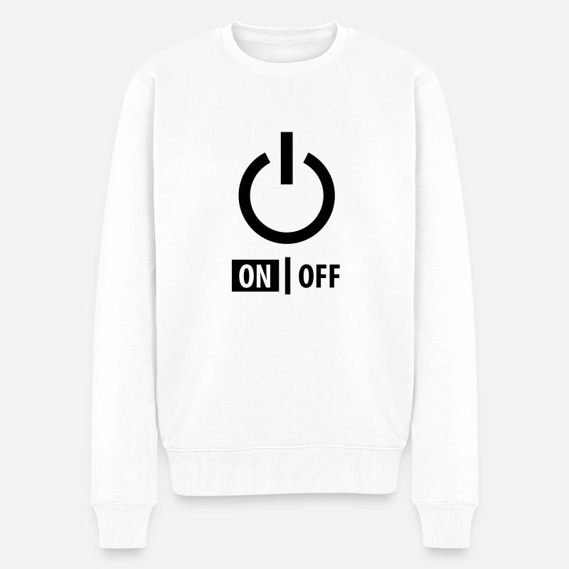 power_on__f1 - Männer Premium Bio Pullover - Weiß