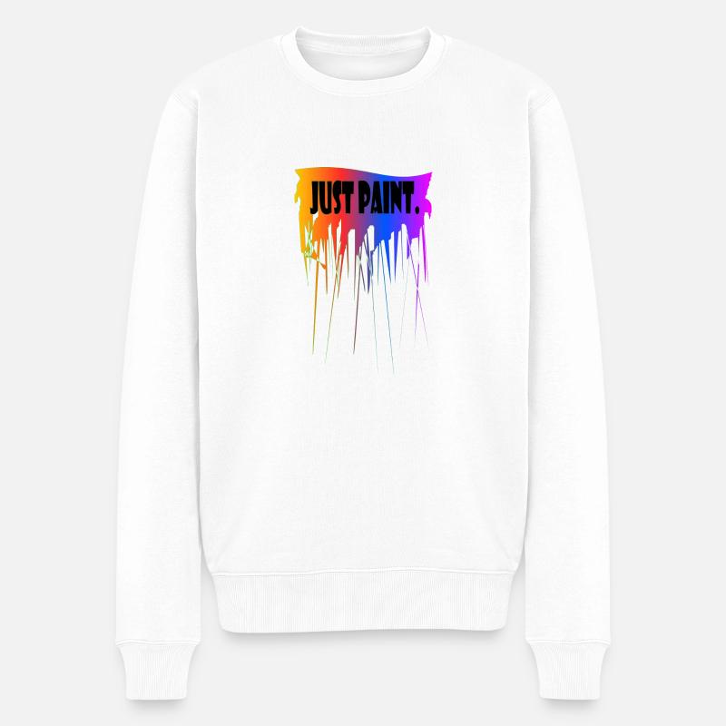 Just Paint - Pull Premium bio Homme - blanc