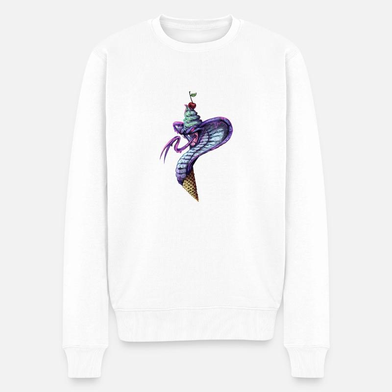 Blue-Snakeice - Männer Premium Bio Pullover - Weiß
