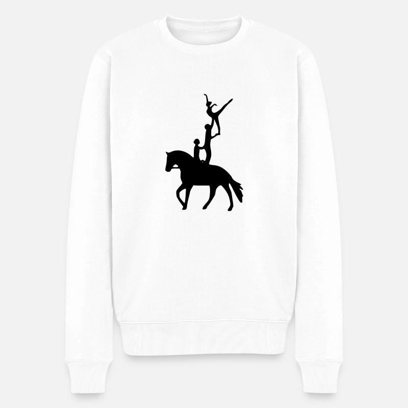 Voltigieren Dreierübung - Männer Premium Bio Pullover - Weiß