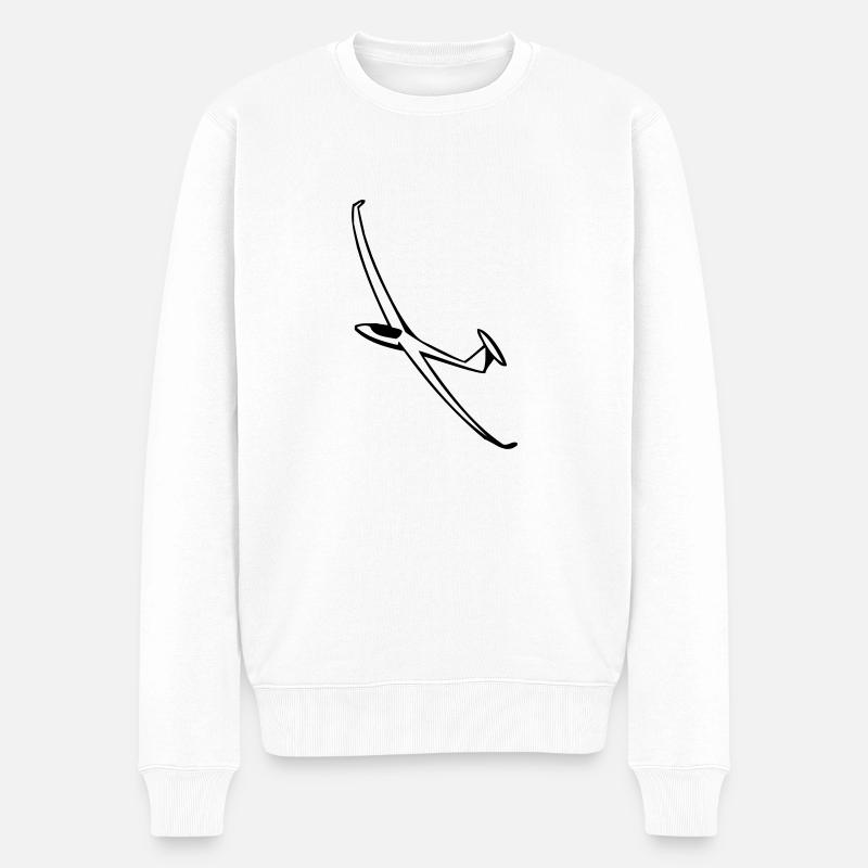 Segelflugzeug - Männer Premium Bio Pullover - Weiß