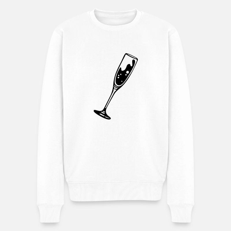 sektglas2 - Männer Premium Bio Pullover - Weiß