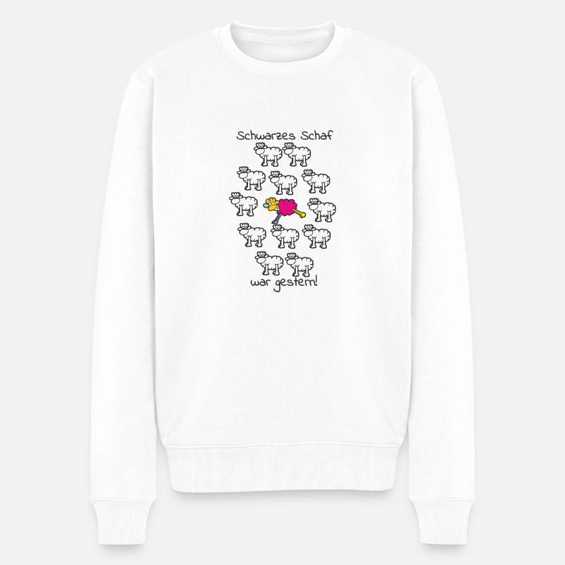 schwarzes Schaf war gestern - Männer Premium Bio Pullover - Weiß