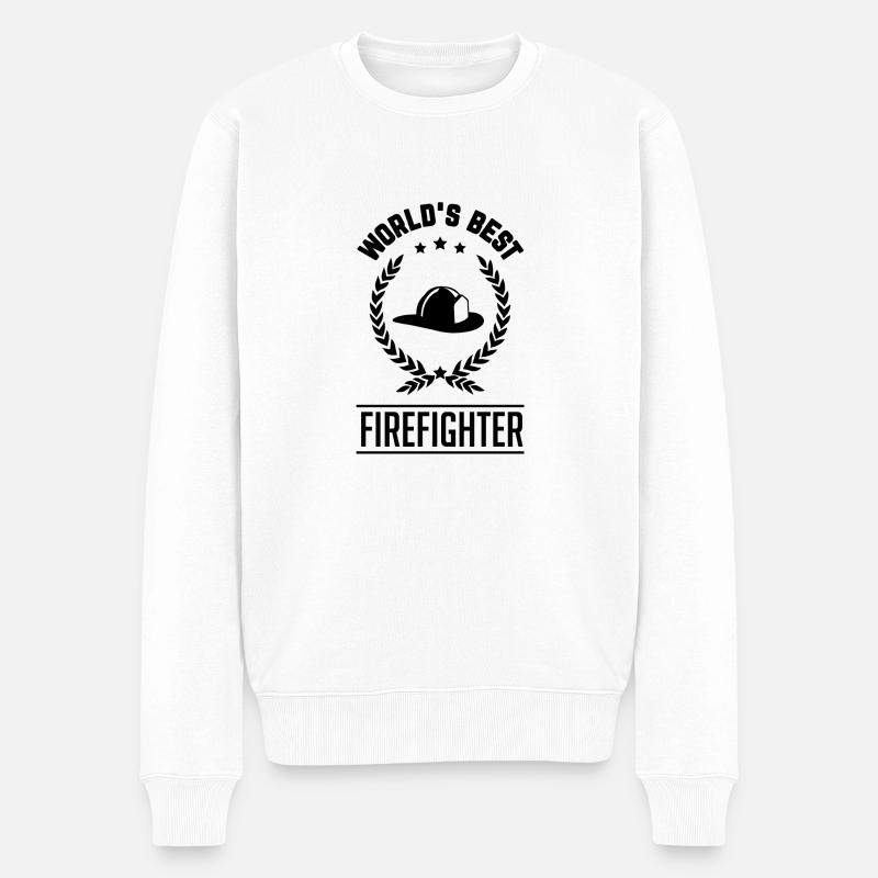 World's Best Firefighter - Männer Premium Bio Pullover - Weiß