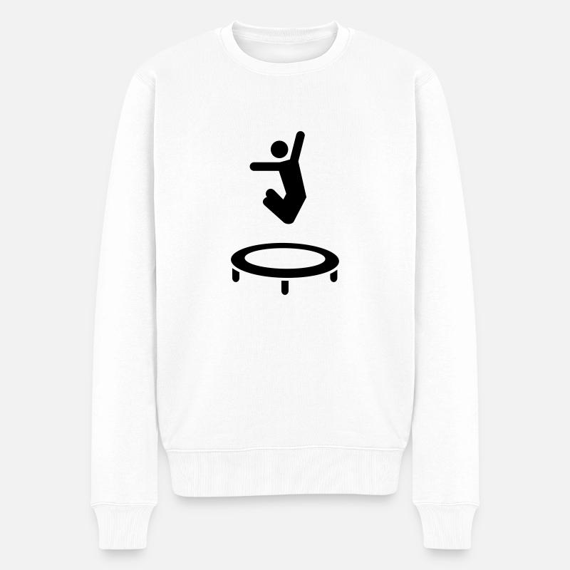 Trampolin - Männer Premium Bio Pullover - Weiß