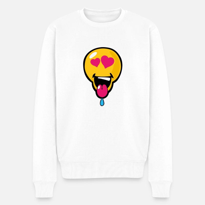 Smiley Love Crush - Pull Premium bio Homme - blanc
