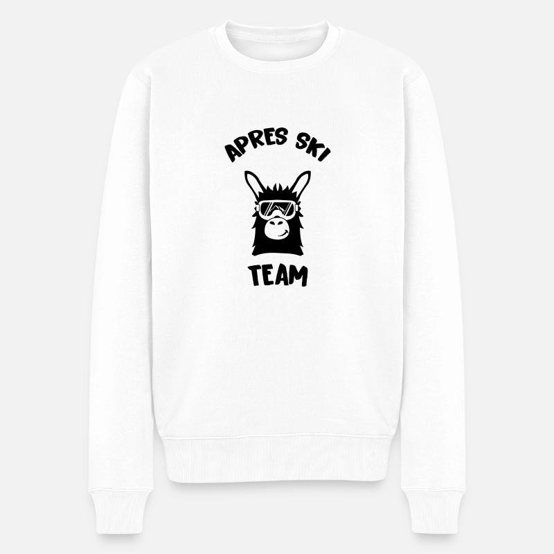 apres_ski_lama_01 - Pull Premium bio Homme - blanc