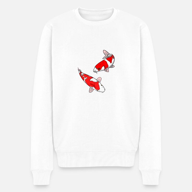 Carpes koï - Pull Premium bio Homme - blanc