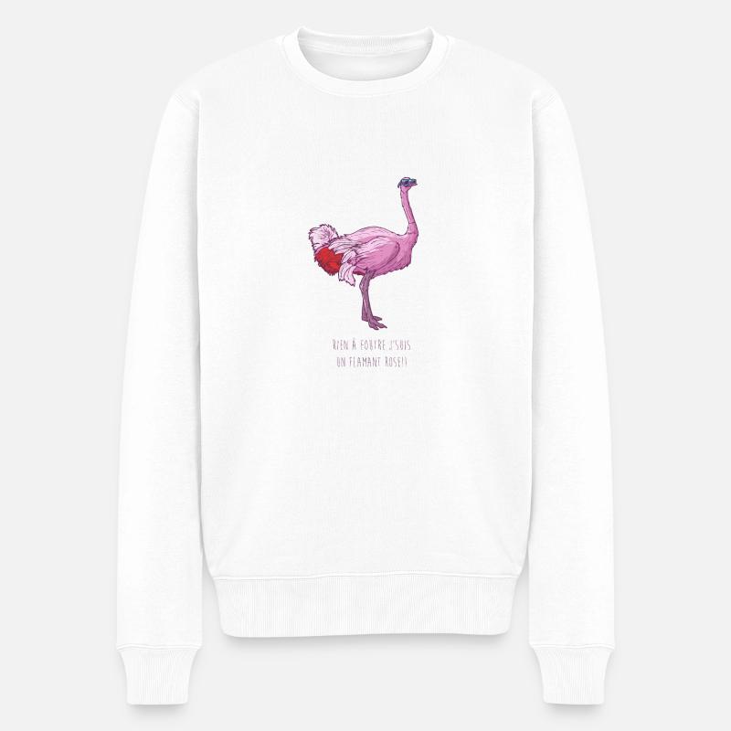 Rosa Strauß - Männer Premium Bio Pullover - Weiß