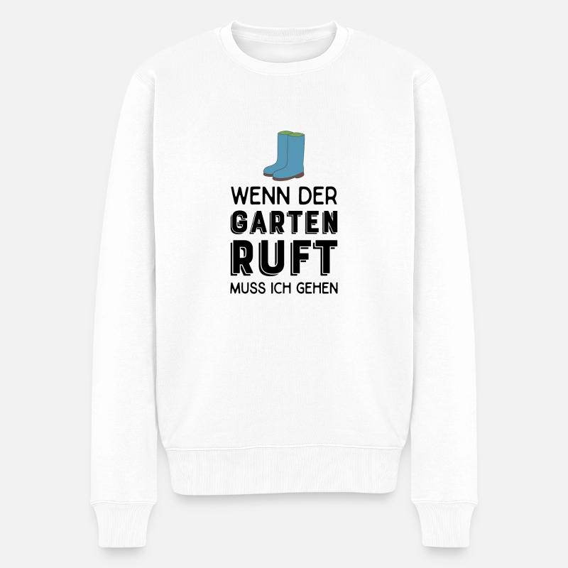 Gartenarbeit - Männer Premium Bio Pullover - Weiß