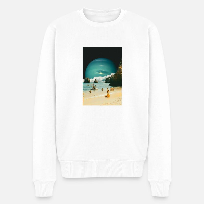 Plage de l’espace - Pull Premium bio Homme - blanc