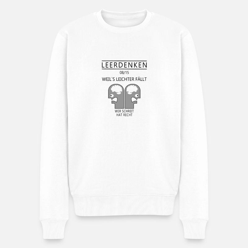 Leerdenken Querdenken No1 - Männer Premium Bio Pullover - Weiß