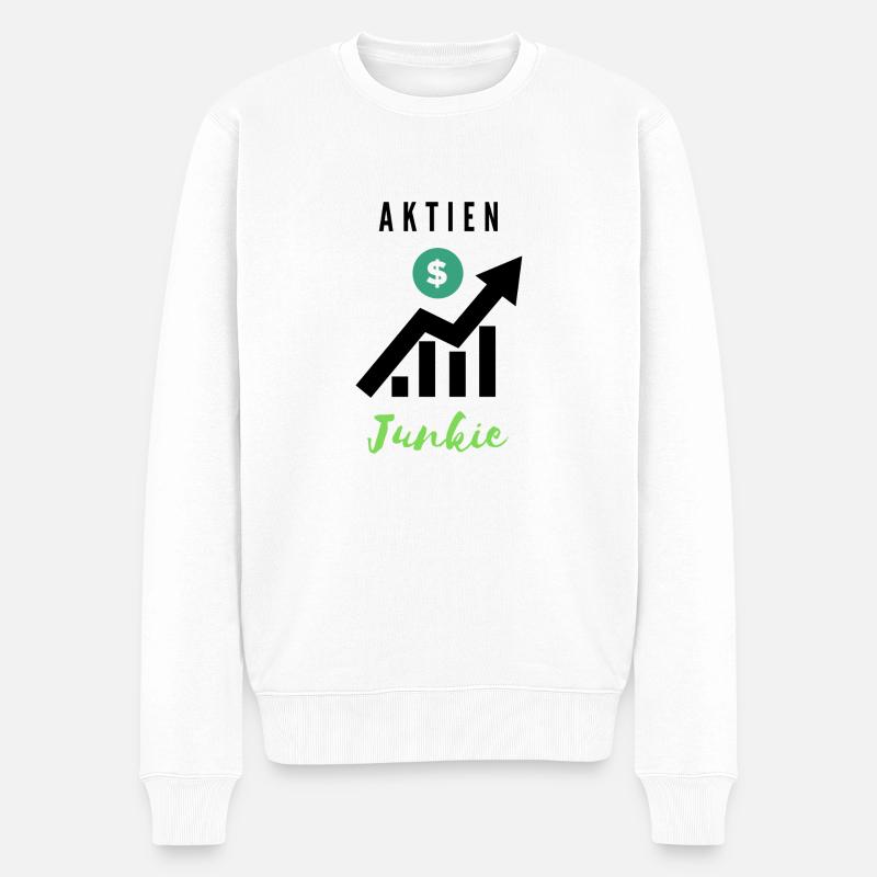 Aktien Junkie 1 - Männer Premium Bio Pullover - Weiß