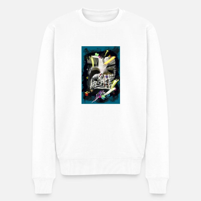 Elsässer Kunststraße22 - Männer Premium Bio Pullover - Weiß