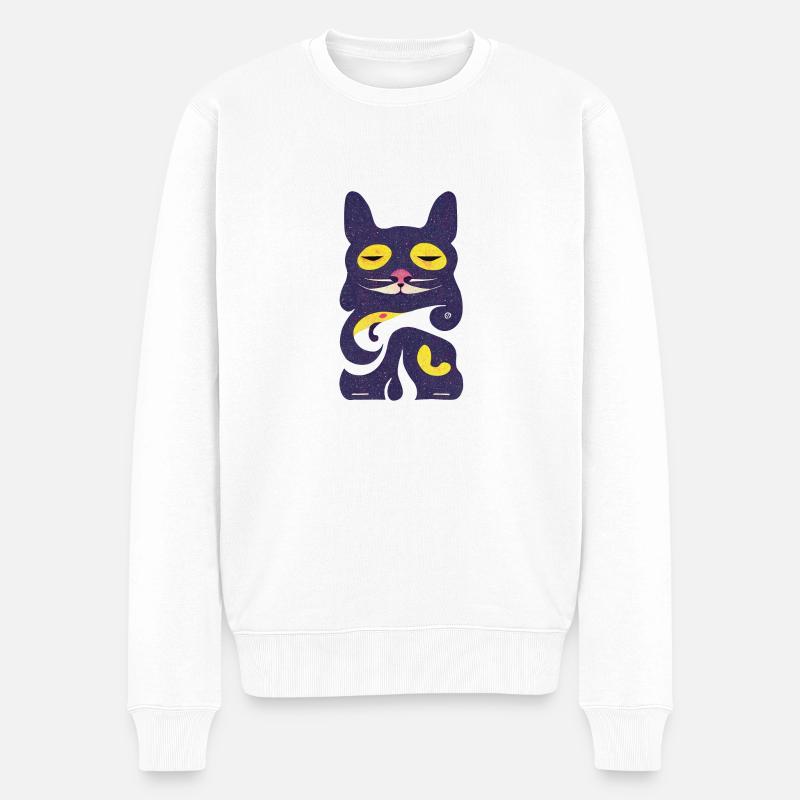 Chat Perché 004 - Pull Premium bio Homme - blanc