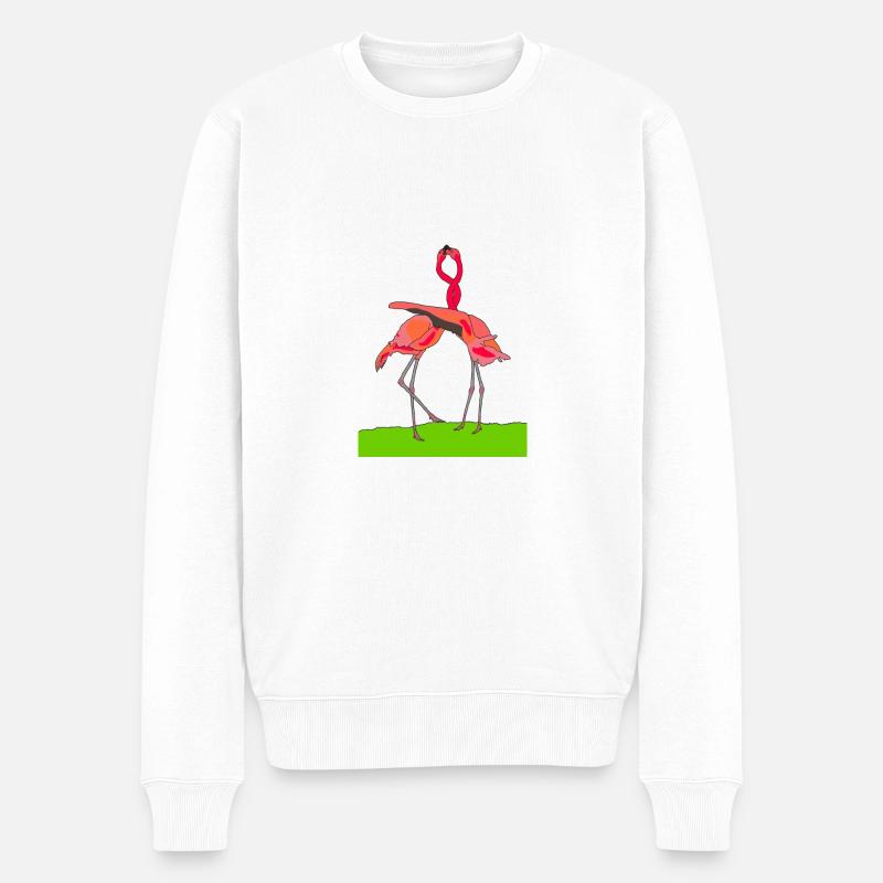 flamingos - Männer Premium Bio Pullover - Weiß