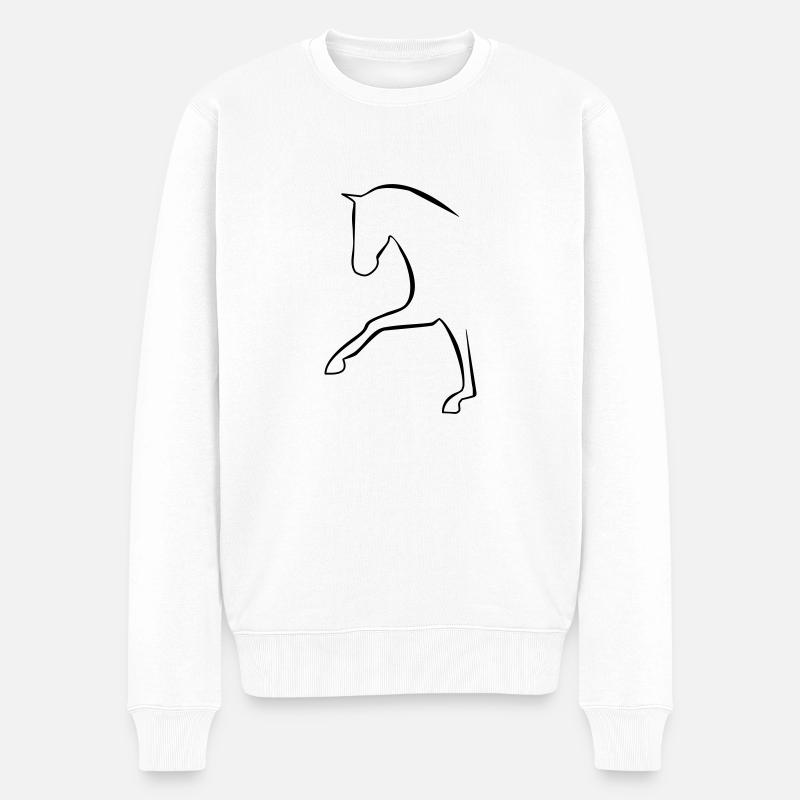 Starker Trab Dressurpferd - Männer Premium Bio Pullover - Weiß