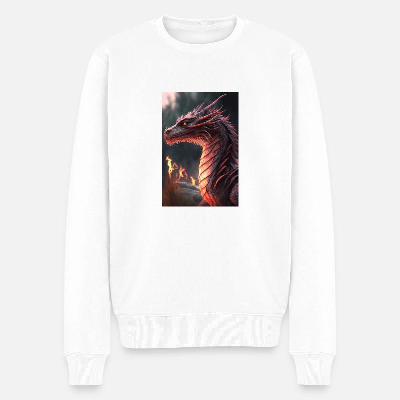 Ein Drache - Männer Premium Bio Pullover - Weiß