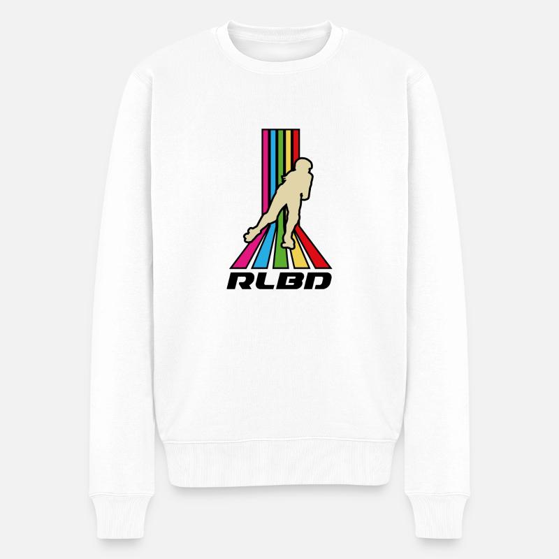 Rayures arc-en-ciel Rollerblade - Pull Premium bio Homme - blanc