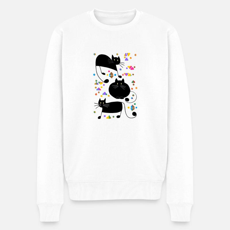 Chats - Pull Premium bio Homme - blanc