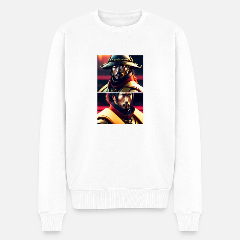Samouraï futuriste - Pull Premium bio Homme - blanc