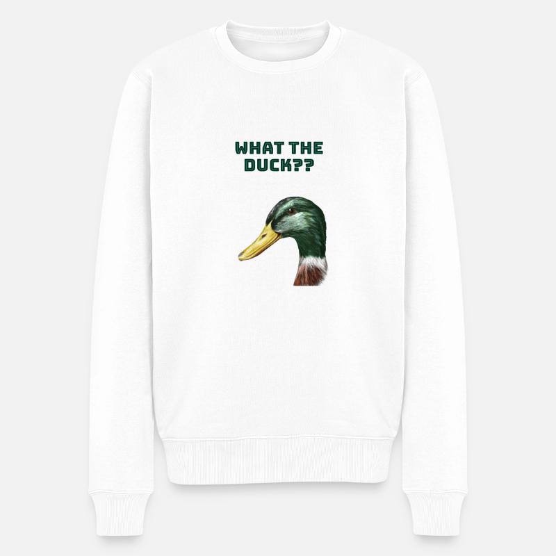 What the duck?? - Männer Premium Bio Pullover - Weiß
