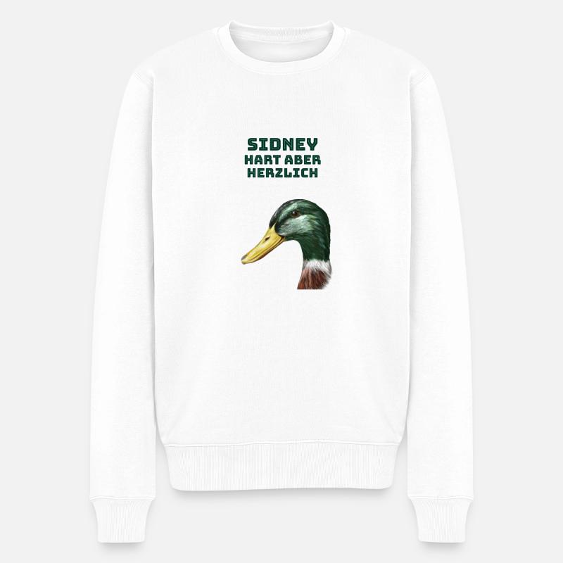 Sidney - hart aber herzlich - Männer Premium Bio Pullover - Weiß