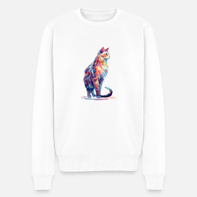 Chemise Painted Cat ARt Design - Pull Premium bio Homme - blanc