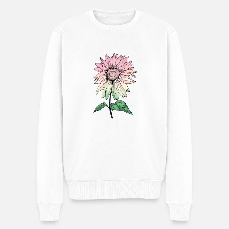 Blume - Männer Premium Bio Pullover - Weiß