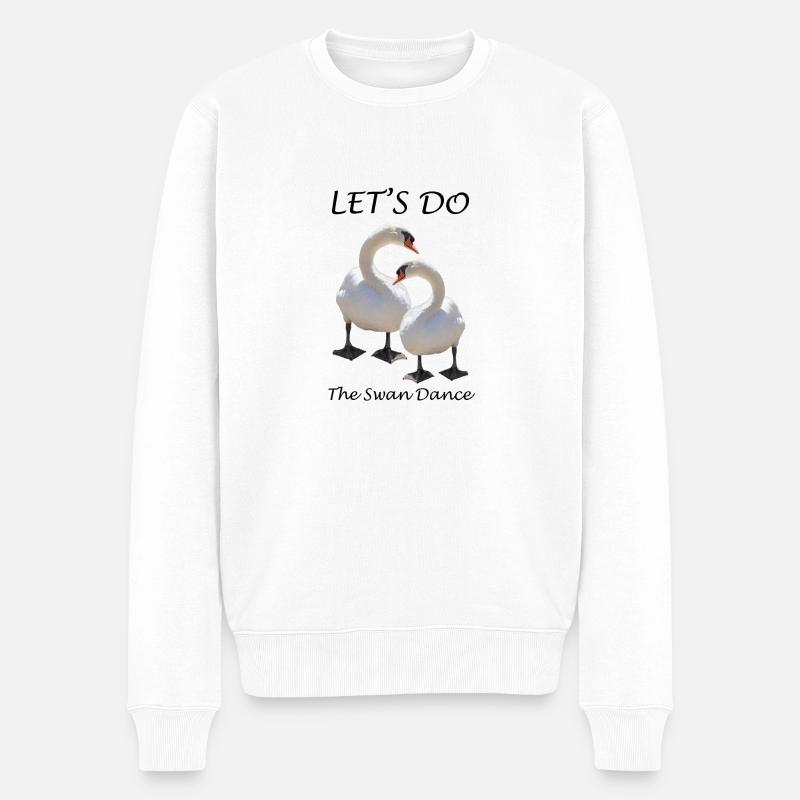 Schwan - Männer Premium Bio Pullover - Weiß