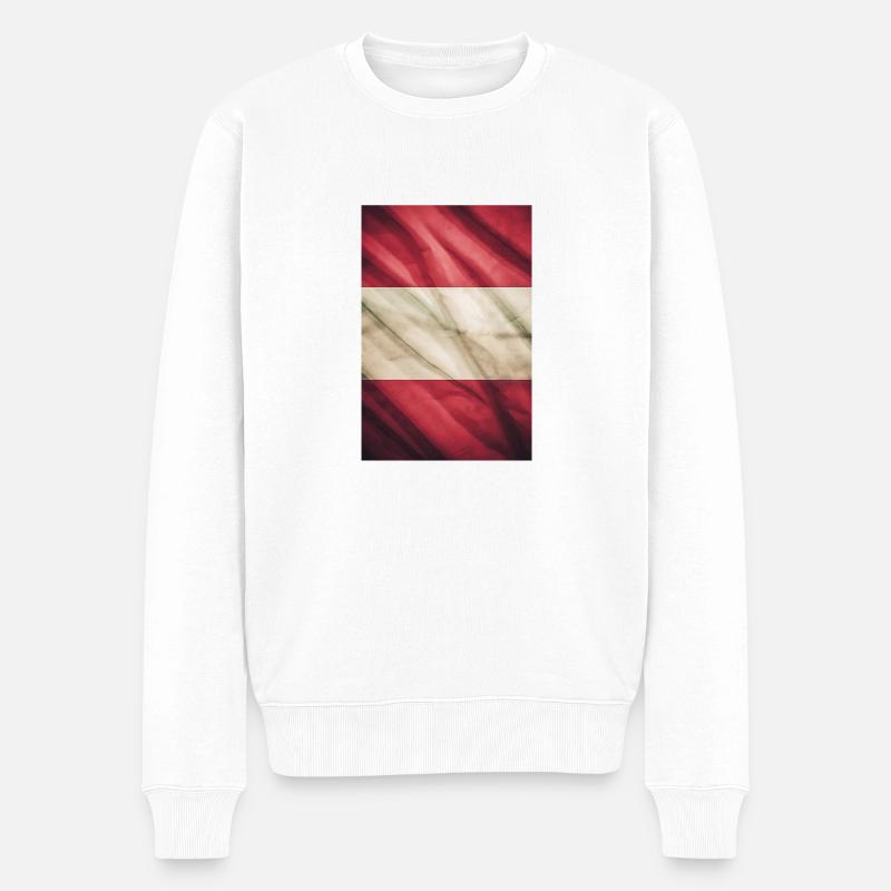 Flagge "Österreich" - Männer Premium Bio Pullover - Weiß