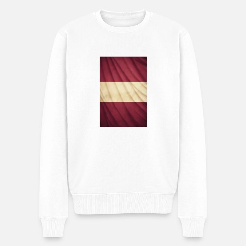 Flagge "Lettland" - Männer Premium Bio Pullover - Weiß