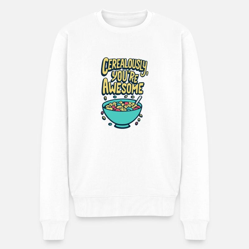 Céréalement, vous êtes génial - Pull Premium bio Homme - blanc