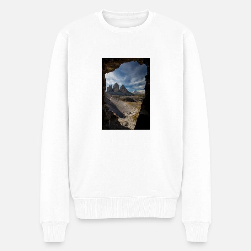 Drei Zinnen - Männer Premium Bio Pullover - Weiß