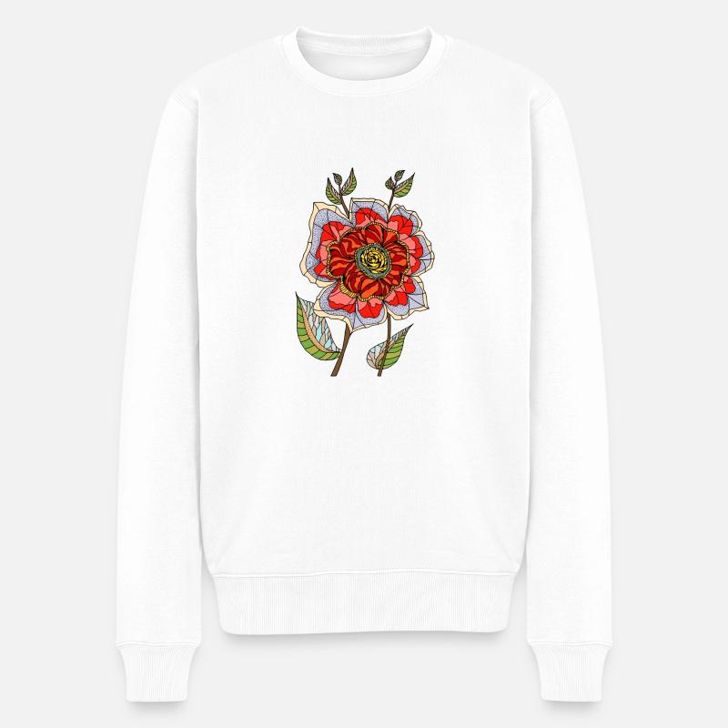 Fleur - Pull Premium bio Homme - blanc