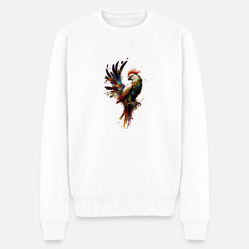 Papagei - Männer Premium Bio Pullover - Weiß