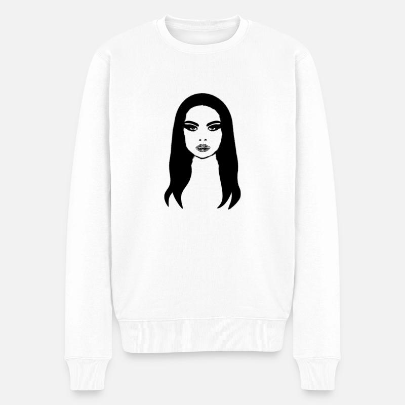 Sexy schwarze Frau - Männer Premium Bio Pullover - Weiß