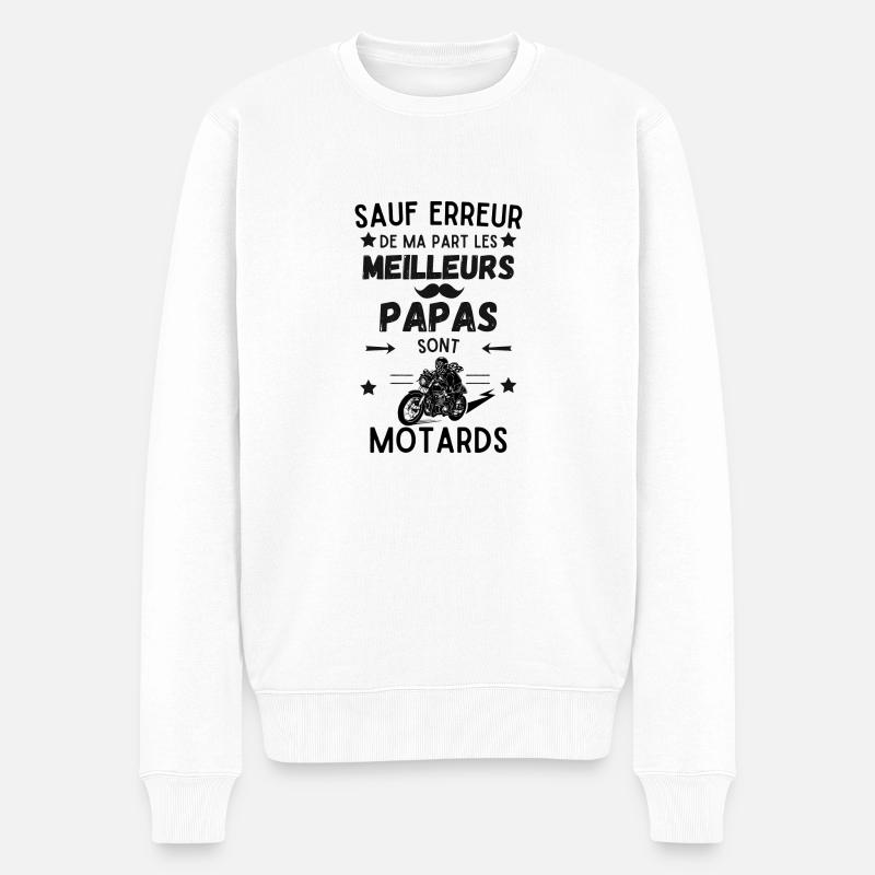 BIKER PAPA - Männer Premium Bio Pullover - Weiß