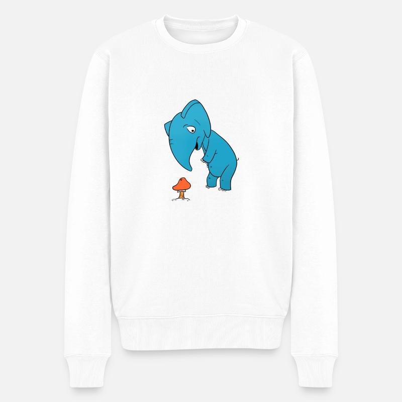 Champignon éléphant - Pull Premium bio Homme - blanc