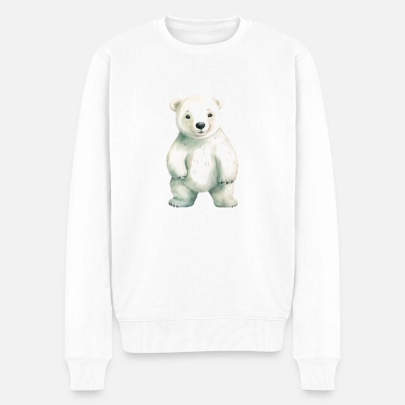 Eisbär Eisbär Klassenmaskottchen - Männer Premium Bio Pullover - Weiß