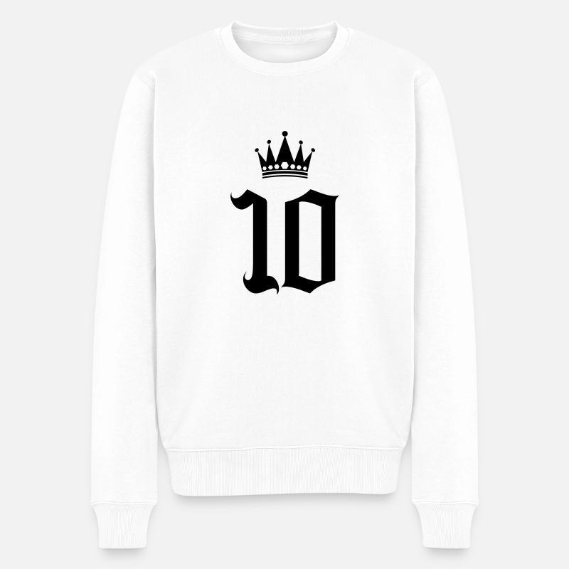 10 krone - Männer Premium Bio Pullover - Weiß